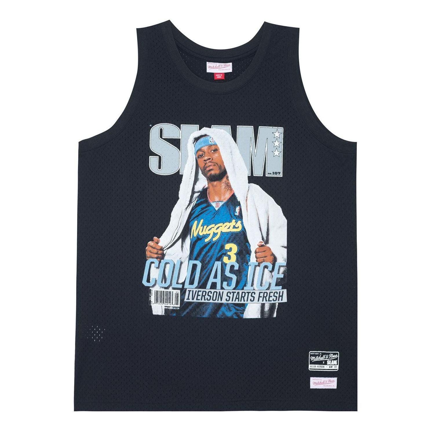 Tielko Mitchell & Ness SLAM Nuggets Basketball Jersey Čierna | BMMKMO22067-DNUBLCKAIV, 0