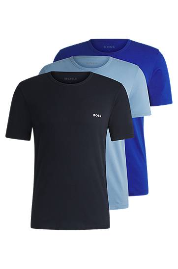 Tričko BOSS BOSS Three-Pack Cotton T-Shirts with Logo Embroidery Navy | 50532468, 0