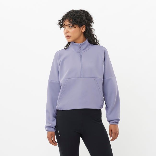 Sveter Salomon Shakeout Half Zip Pullover Fialová | LC2418100, 0