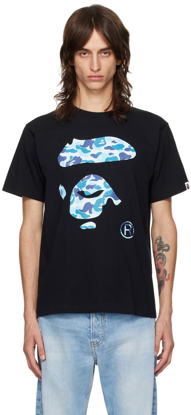 BAPE Black ABC Camo Ape Face T-Shirt