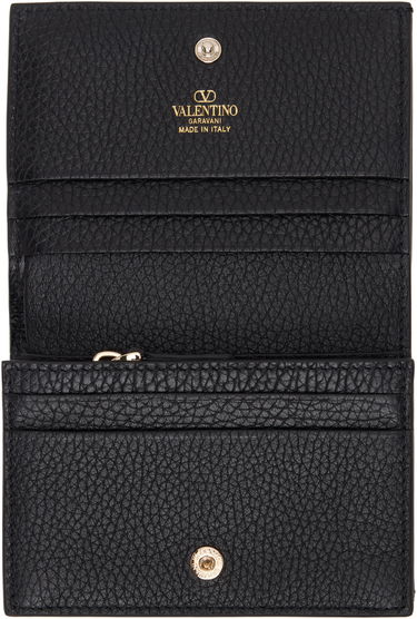 Peňaženka Valentino Valentino Garavani Rockstud Grainy Calfskin Small Wallet Čierna | 6W2P0P39VSH, 2