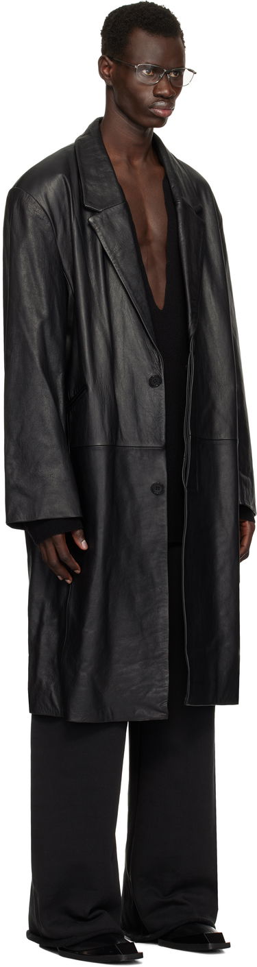 Kabáty Entire Studios Entire Studios Single Breasted Leather Coat Čierna | ES2620BL, 4