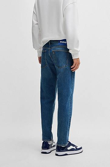 Džínsy BOSS Tapered-Fit Stretch Denim Jeans Modrá | 50511506, 1