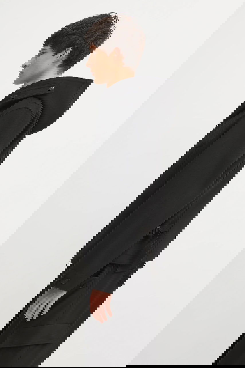 Bunda Y-3 Y-3 Bonded Melton Hooded Jacket Čierna | JX4821, 1