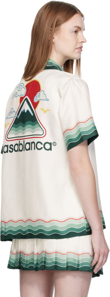 Košeľa Casablanca Casablanca Montagne Ondulee Silk Short Sleeve Shirt Biela | WPF25-SH-200-05, 2