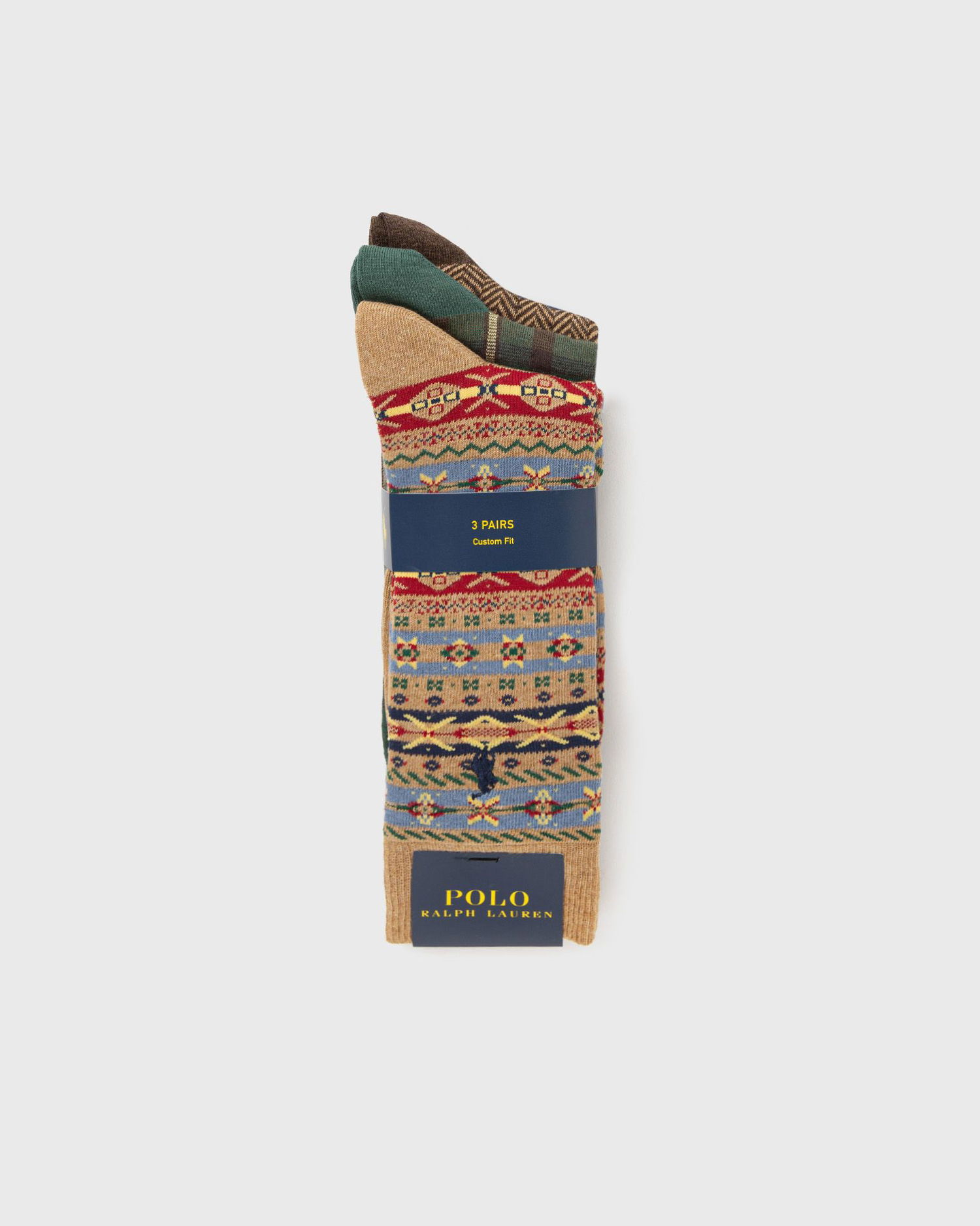 Ponožky Polo by Ralph Lauren 3 Pairs Custom Fit Patterned Crew Socks Rôznofarebný | 449P04702001, 1