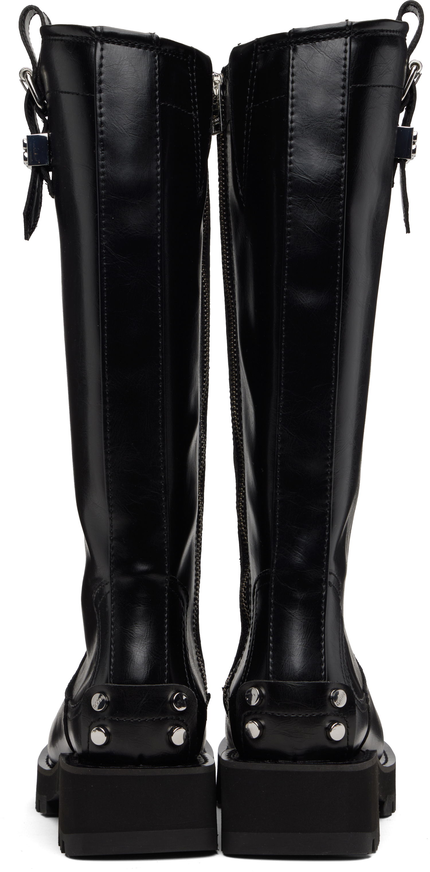 Tenisky a topánky GANNI Knee-High Buckle Strap Lug Sole Boots Čierna | S3022, 1