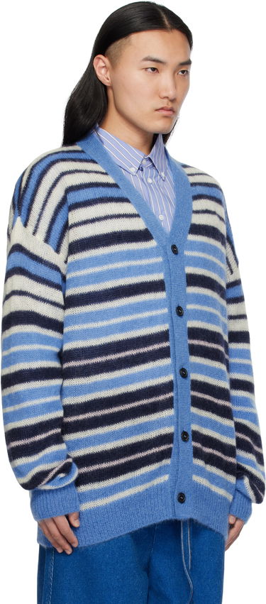 Sveter Marni Marni Lightweight Fuzzy Wuzzy Stripe Cardigan Modrá | CDMG0153Q0 UFU178, 1