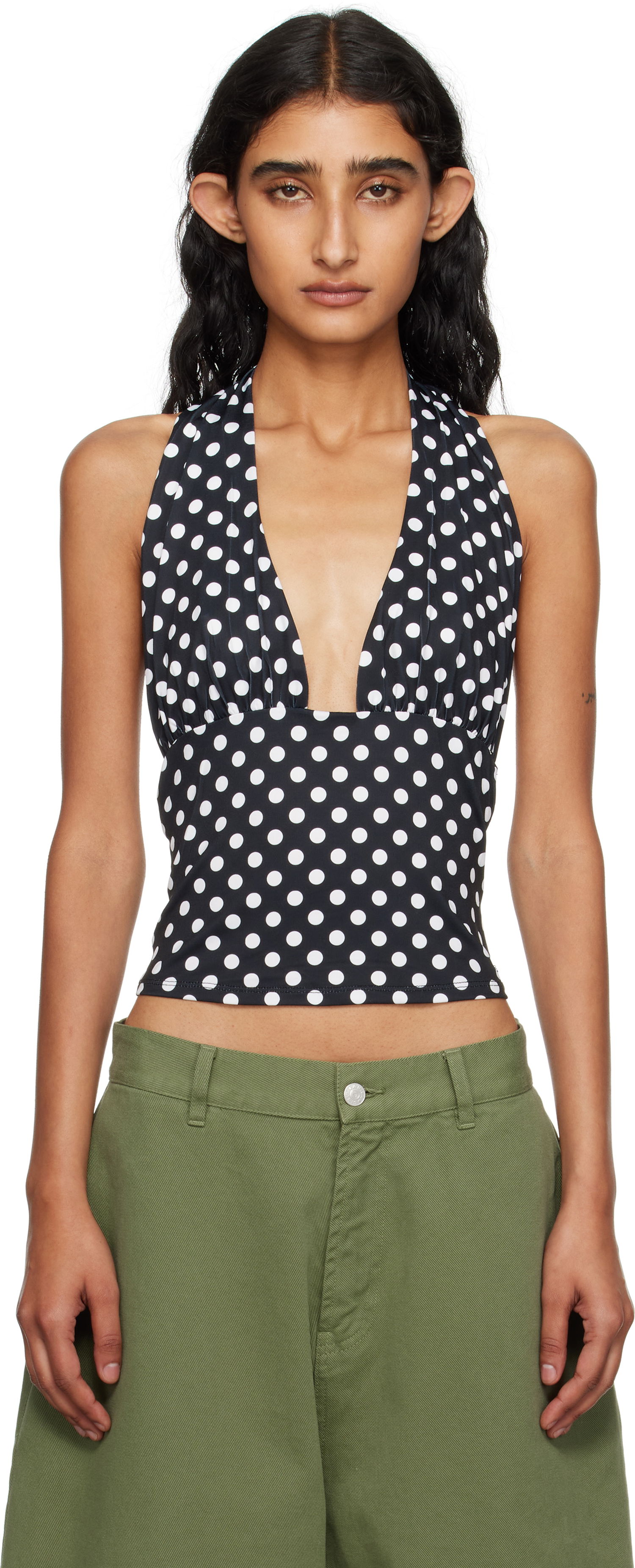 Tielko Miaou Miaou Mathilde Polka Dot Halter Top Čierna | 7189VISBWP, 0