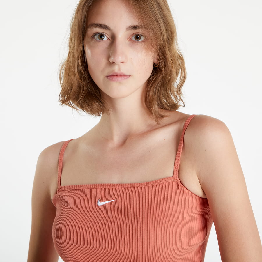 Tričko Nike Sportswear Essential Ribbed Crop Top Oranžová | DM6737-827, 1