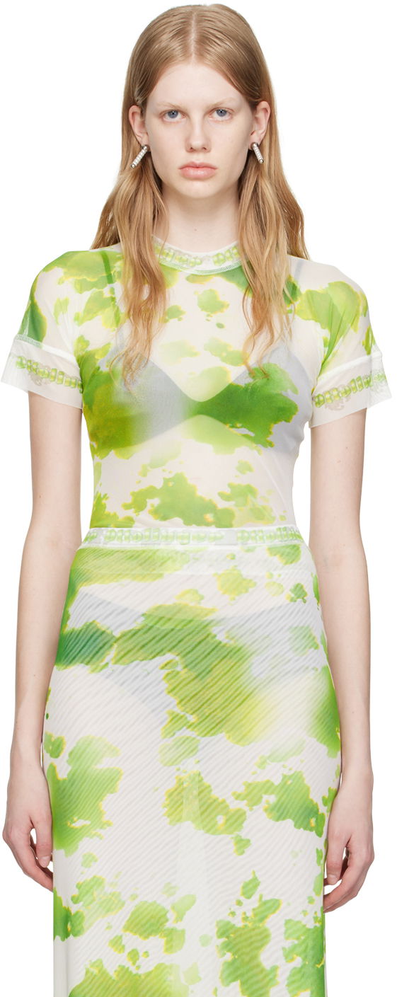 Tričko Ottolinger Ottolinger Exclusive Tie-Dye Mesh T-Shirt Zelené | 100117, 0