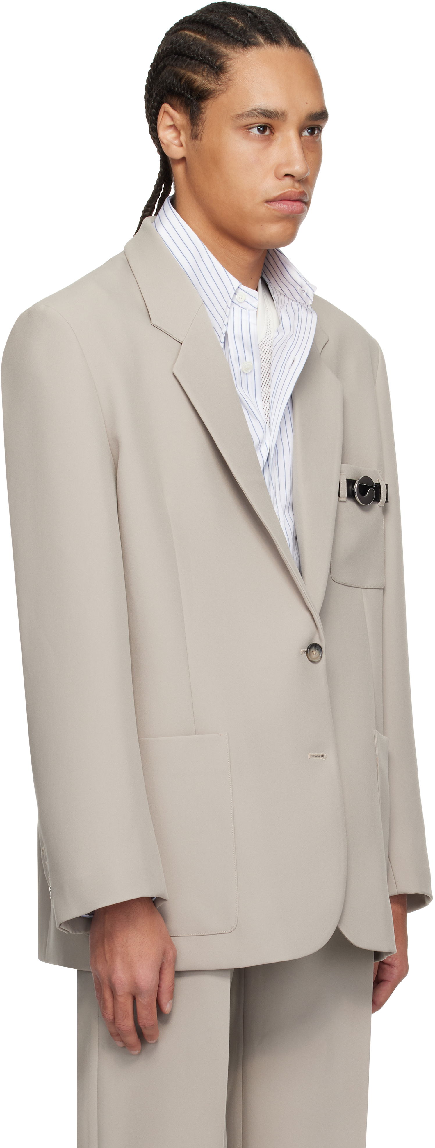 Bunda Coperni Coperni Tailored Blazer with Belted Pocket Béžová | COPV69F3004MEN, 1