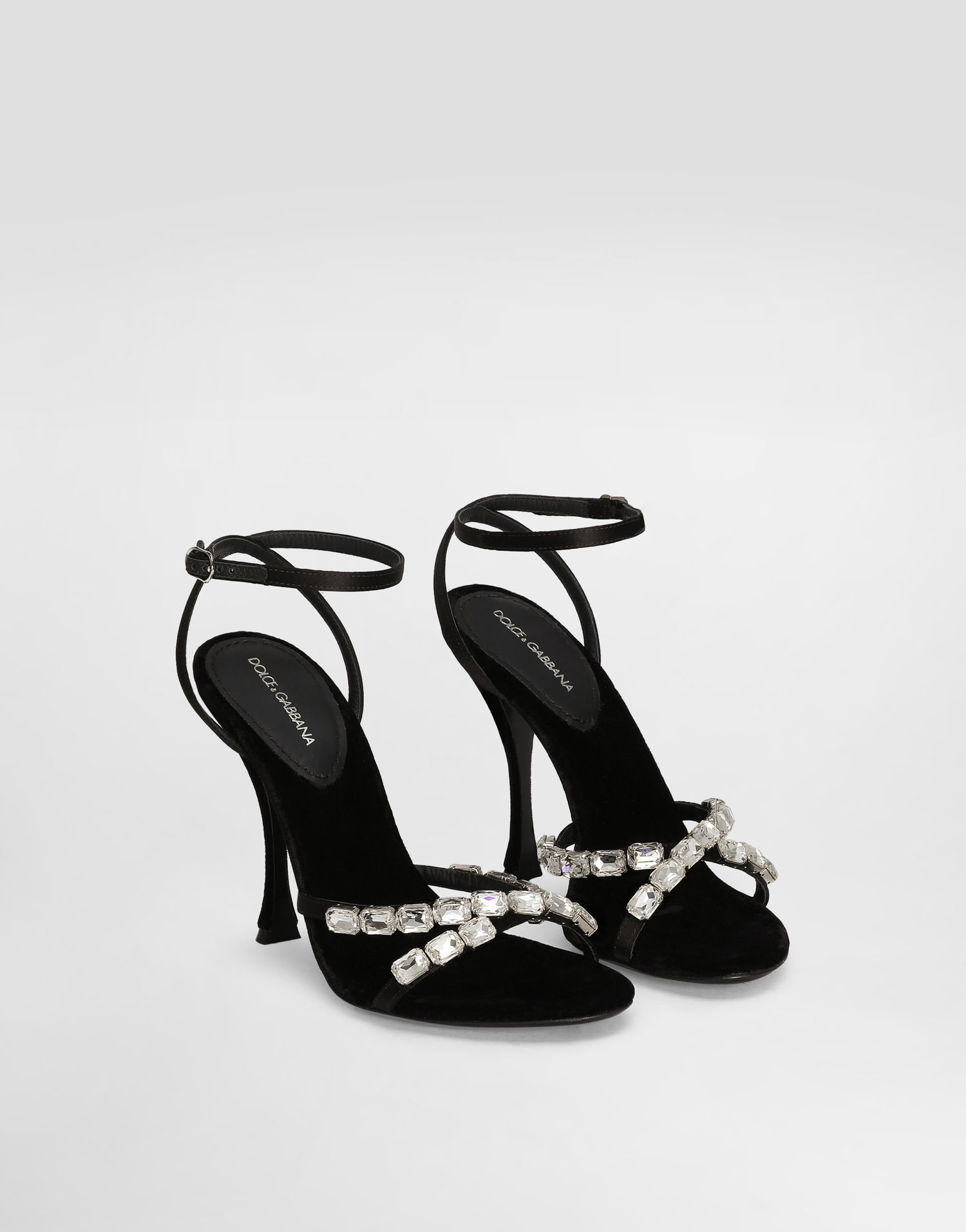 Tenisky a topánky Dolce & Gabbana Satin Sandals With Gemstone Embellishment Čierna | CR1821A6I688S488, 1