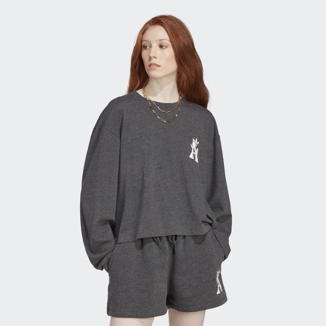 Mikina adidas Originals Moomin x adidas Long Sleeve Top Šedá | IB9976, 0