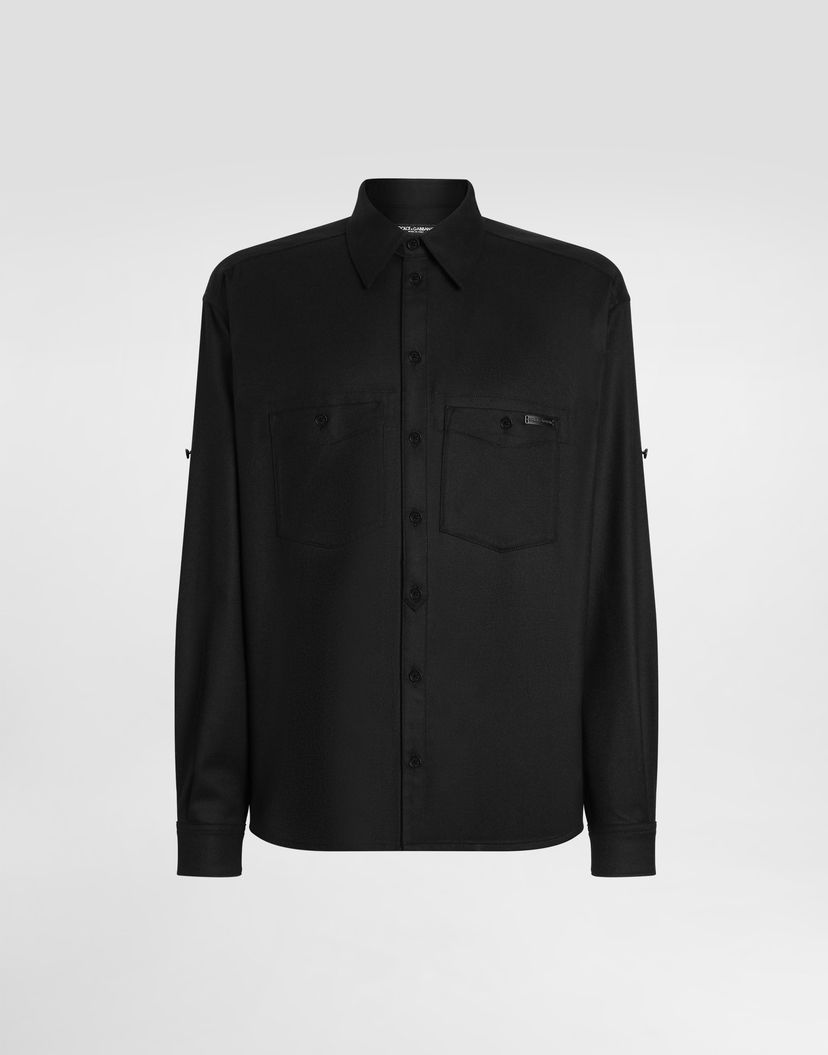 Košeľa Dolce & Gabbana Dolce & Gabbana Oversized Flannel Shirt Čierna | G5NI3TFU21QN0000