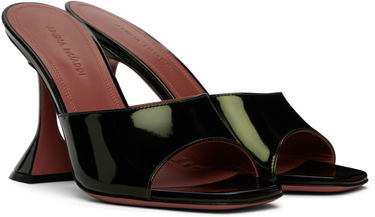 Tenisky a topánky Amina Muaddi Lupita Slipper Heeled Sandals Zelené | LUPITA SLIPPER MIRROR, 3