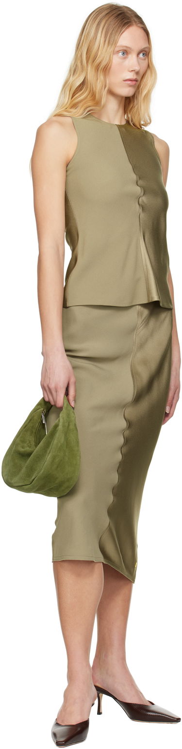Sukňa AMI AMI Paris Straight Midi Skirt Zelené | FSK266.AC0014, 3