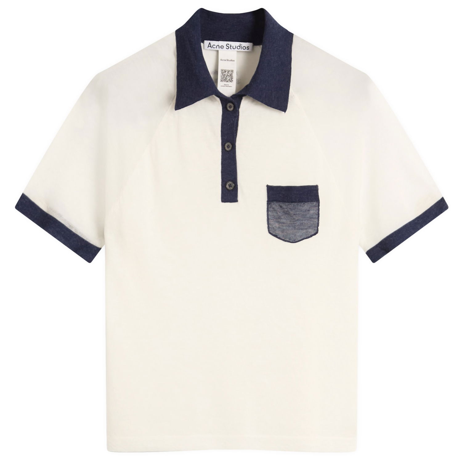 Polo tričko Acne Studios Women's Kout Transparent Polo Top, Size Large Biela | A60590-BL1, 0
