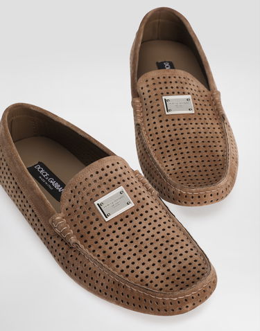 Doplnky Dolce & Gabbana Dolce & Gabbana DG Driver Perforated Split Calfskin Loafers Hnedá | A50713AE00380024, 3