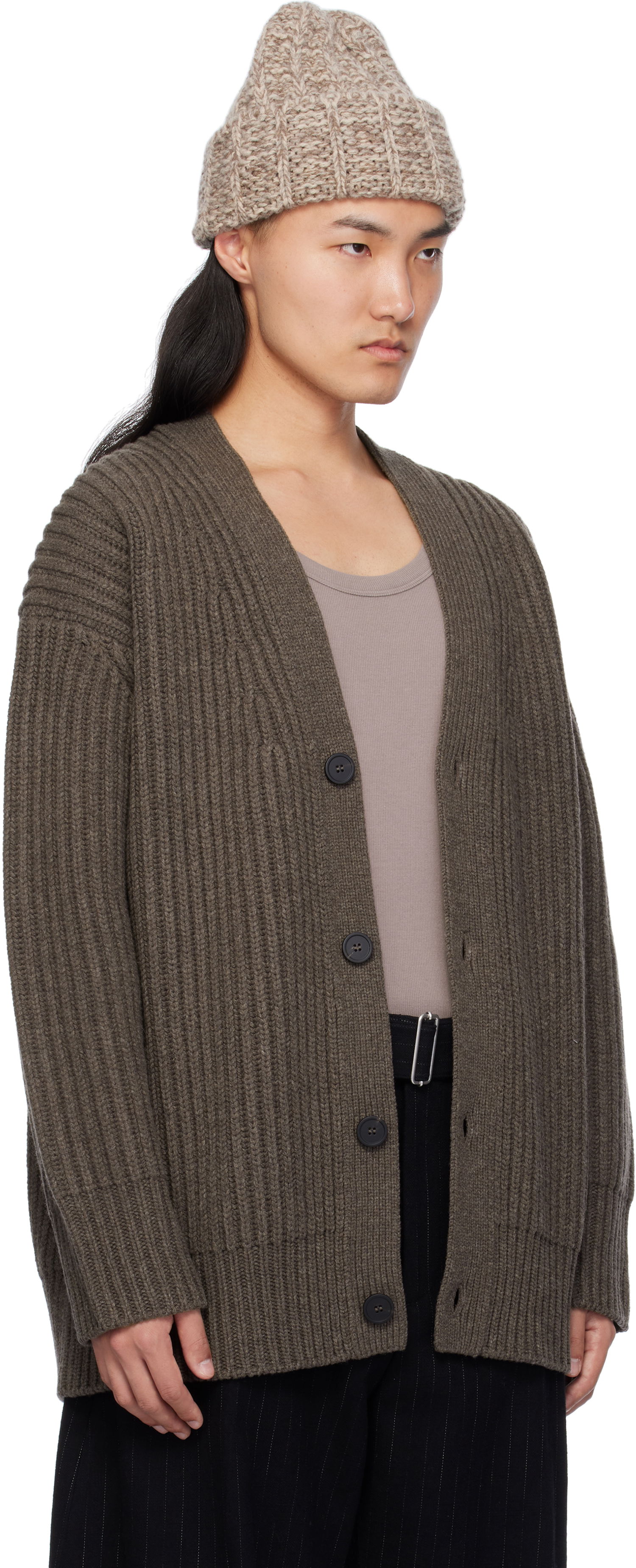 Sveter Studio Nicholson Studio Nicholson Pomona Knit Cardigan Hnedá | POMONA SN - 762, 1