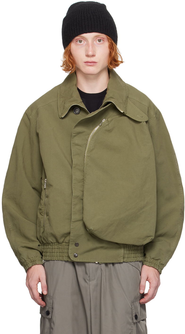 Bunda Dries Van Noten Khaki Oversized Jacket Zelené | 242-020502-9121, 0