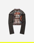 Mesh Hybrid Longsleeve Top Racing Plaid