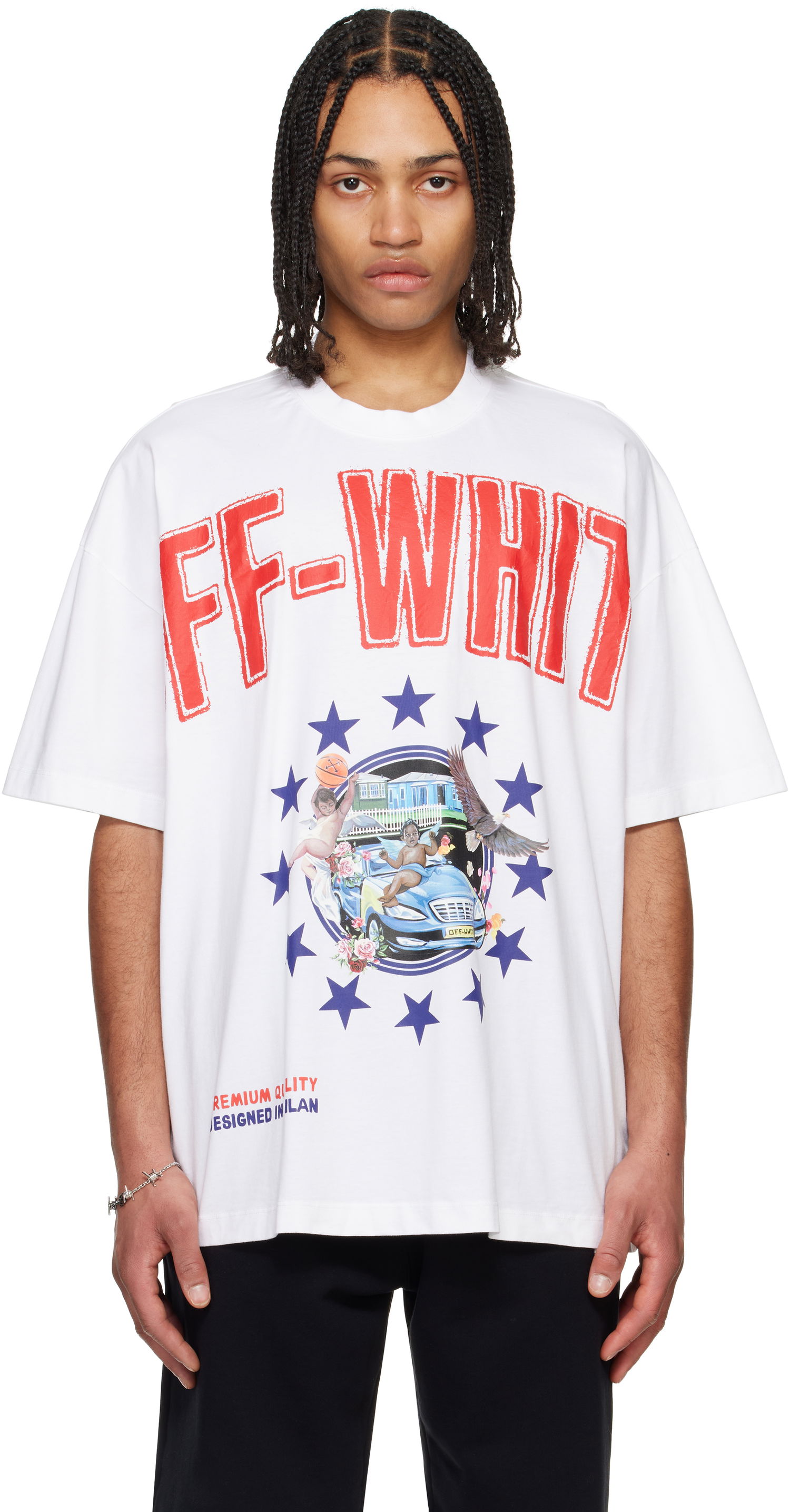 Tričko Off-White Off-White Fresco Star Graphic T-Shirt Biela | OMAA161S25JER0010120, 0