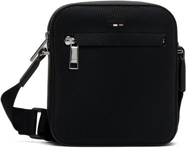 Taška cez rameno BOSS BOSS Embossed Faux-Leather Reporter Bag Čierna | 50541518, 0