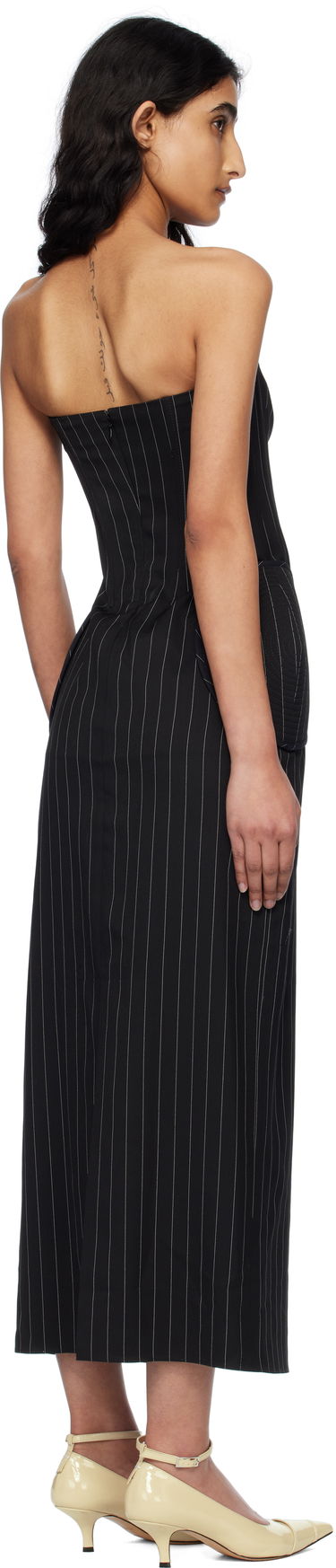 Šaty Jean Paul Gaultier Jean Paul Gaultier 'The Long Bustier' Pinstripe Midi Dress Čierna | 25/33-F-RO333-C074-0001, 2
