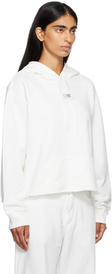 Mikina Maison Margiela MM6 Maison Margiela Logo Patch Cropped Hoodie Biela | S52GU0234 M25025, 1