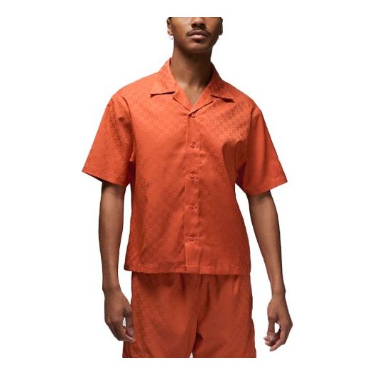 Košeľa Jordan Essentials Short Sleeve Button-Down Shirt Oranžová | DX9682-812, 0