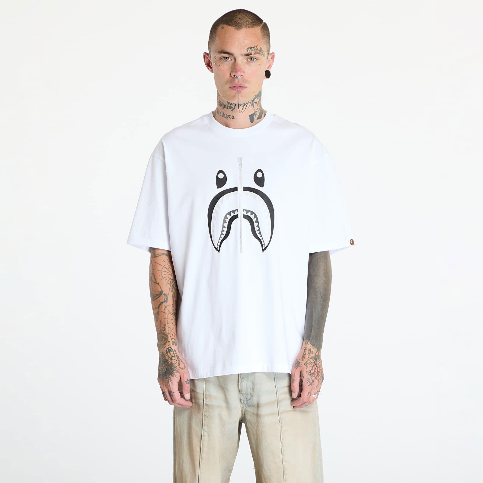 A BATHING APE Shark Tee White