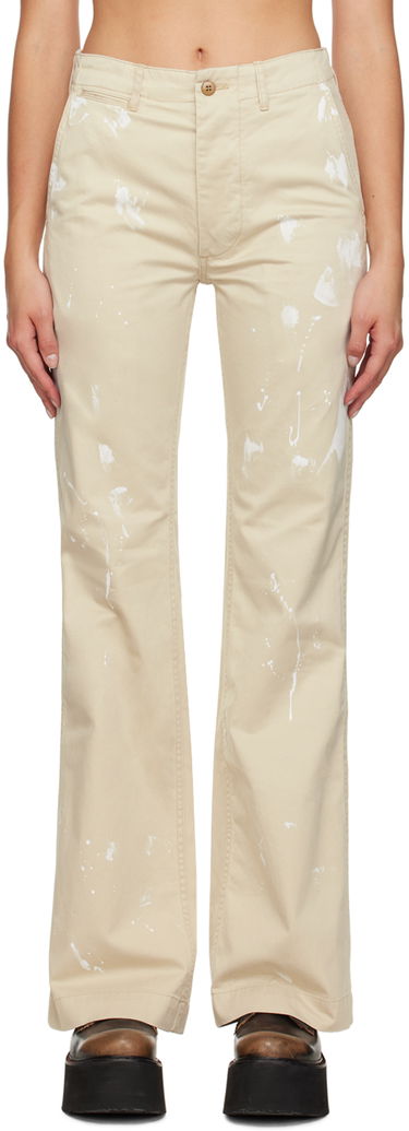 Nohavice R13 R13 Jane Paint Splatter Trousers Béžová | R13WR175-R258D, 0