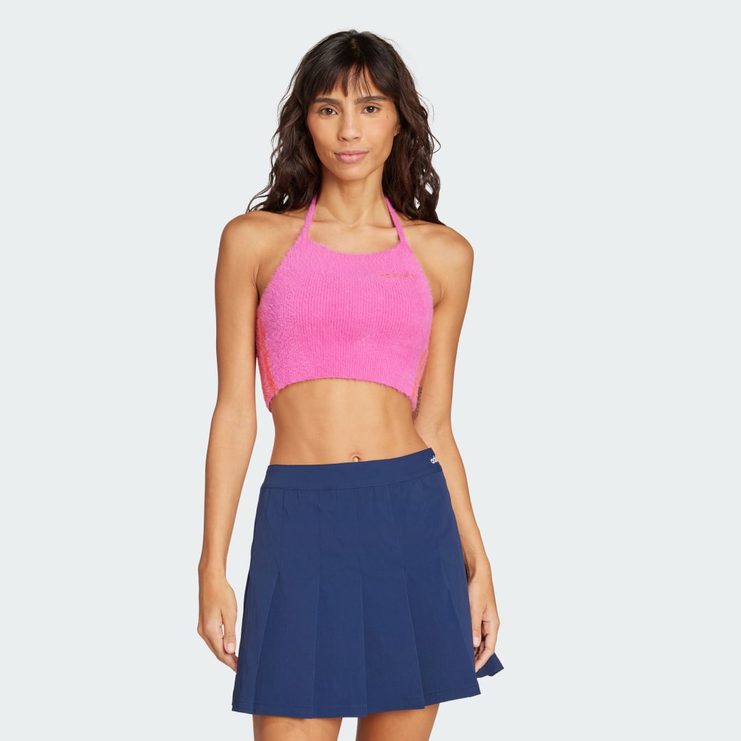Crop Top adidas Performance Halter Knit Top Ružová | JW6002, 0