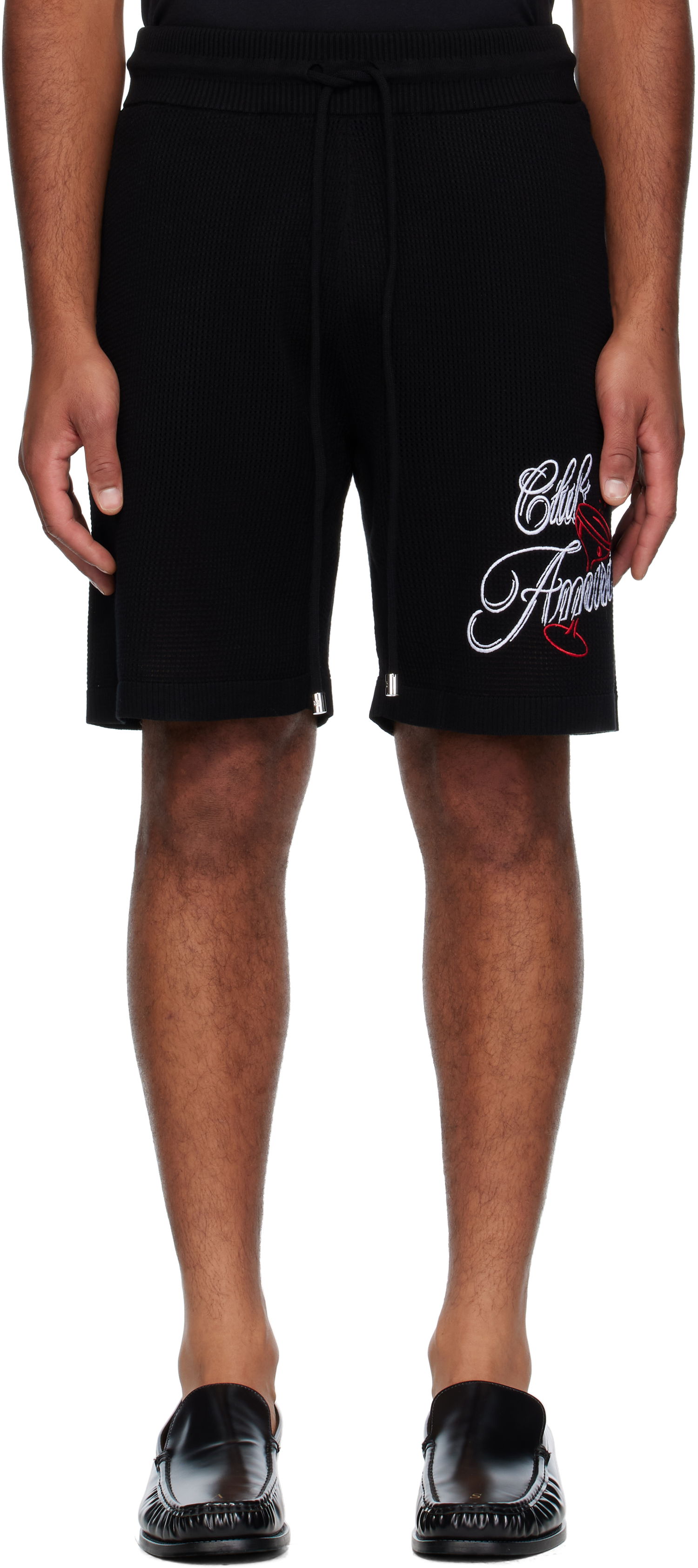 Šortky AMIRI AMIRI 'Club Amiri' Crochet Shorts Čierna | AMKNSH1043, 0