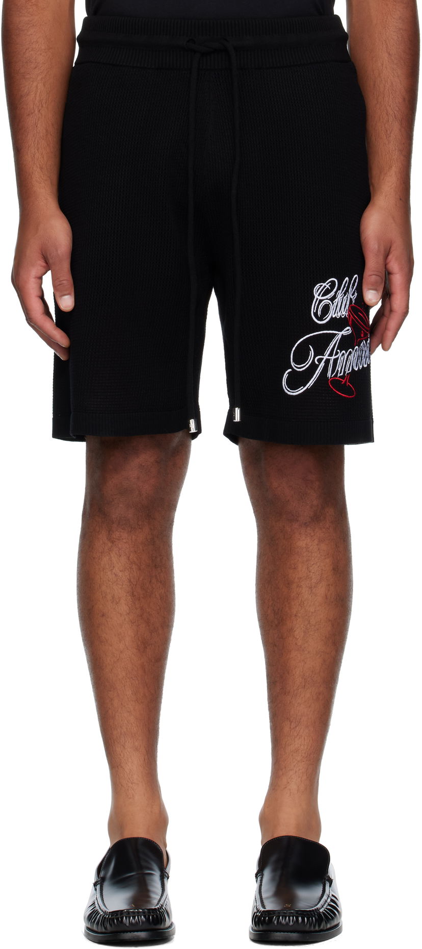 Šortky AMIRI AMIRI 'Club Amiri' Crochet Shorts Čierna | AMKNSH1043