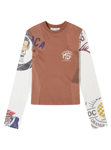 Tričko Marine Serre Regenerated Graphic Patchwork T-Shirt Hnedá | WTO106-BR51