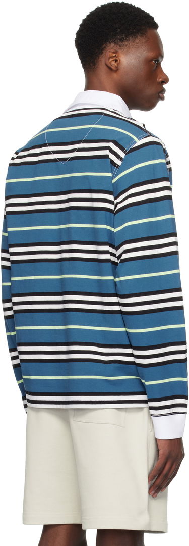 Polo tričko Burberry Burberry Long-Sleeve Striped Polo Modrá | 8106236, 2