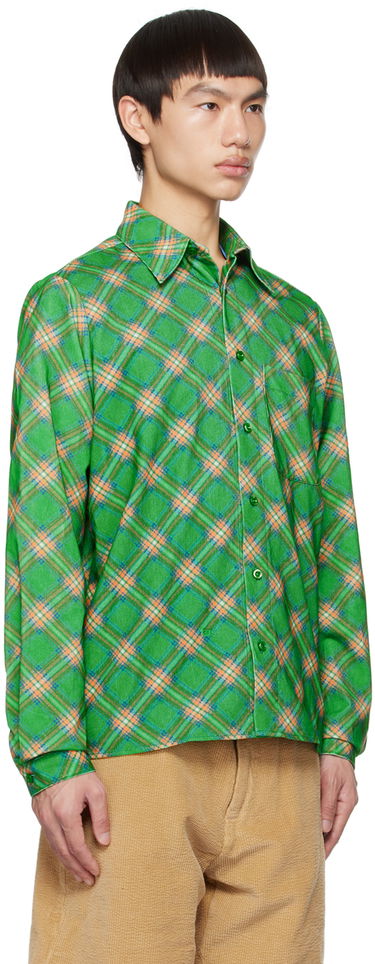 Košeľa ERL Plaid Button-Up Shirt Zelené | ERL06B007, 1