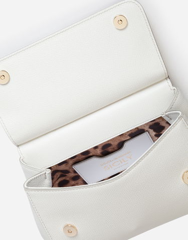 Kabelka Dolce & Gabbana White Leather Sicily Medium Shoulder Bag Biela | BB6003A100180001, 3