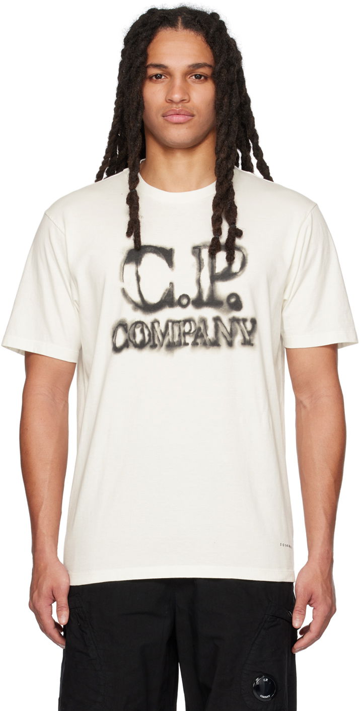Tričko C.P. Company Blurry T-Shirt Biela | 14CMTS348A-005431G, 0