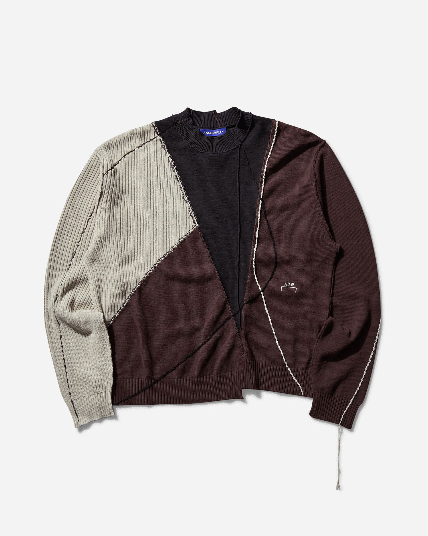 Sveter A-COLD-WALL* A-COLD-WALL* Overstitch Knit Sweater Hnedá | ACWMK192 GRY, 1