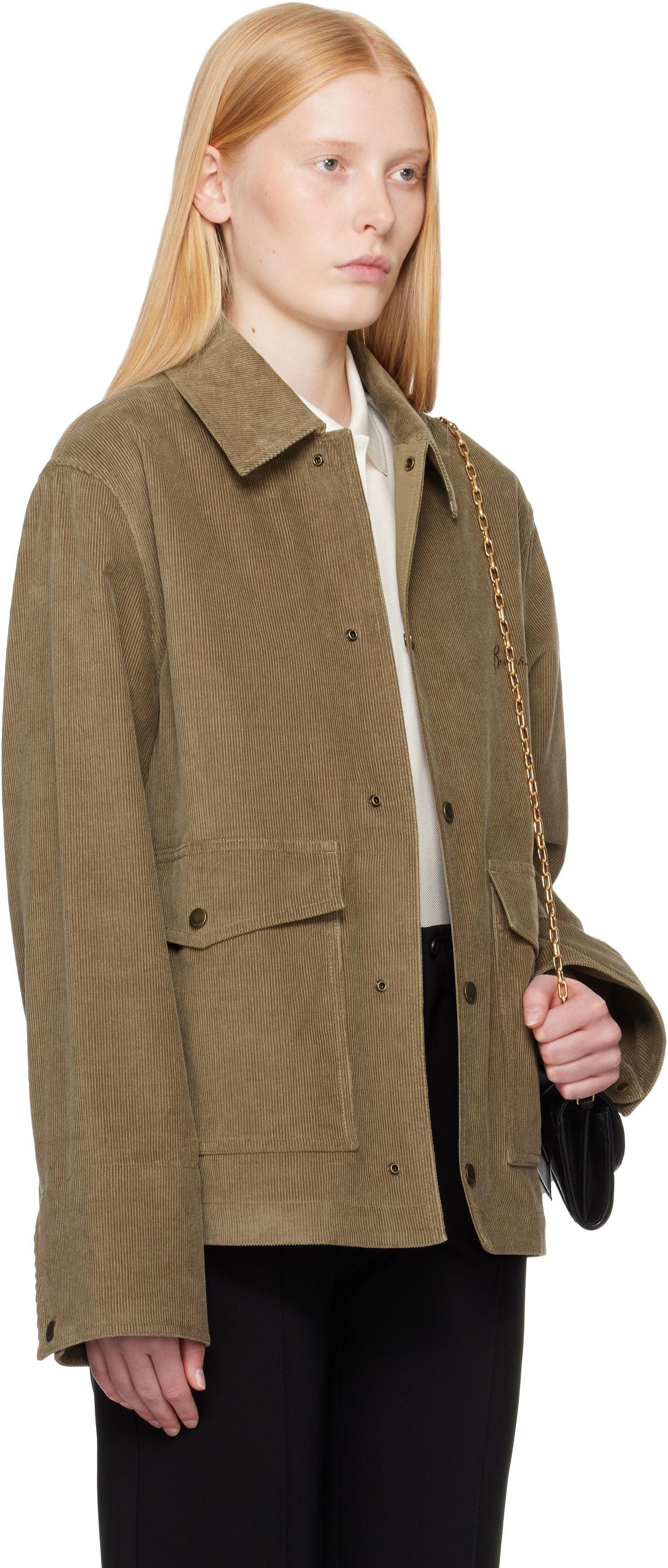 Bunda Burberry Burberry Corduroy Buttoned Jacket Zelené | 8110217, 1