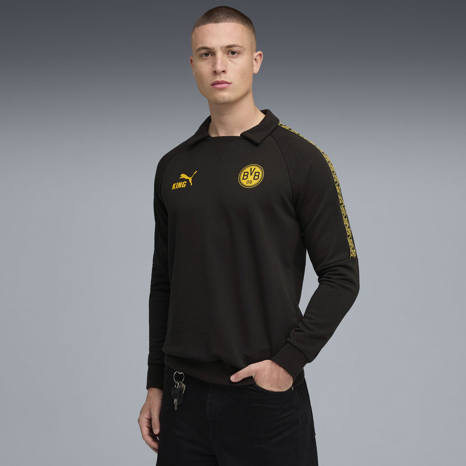Mikina Puma Borussia Dortmund KING Drill Top Čierna | 782583_10, 1