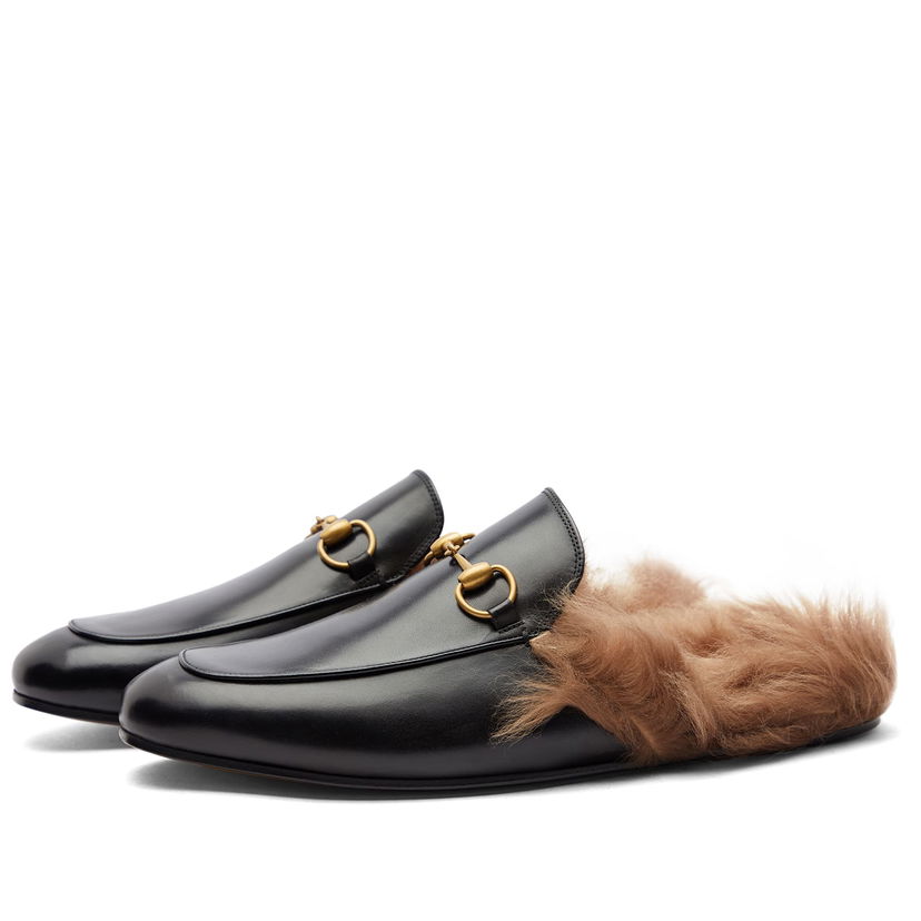 Tenisky a topánky Gucci Men's Princetown Fur Lined Mule Black Béžová | 397647-DKHH0-1063