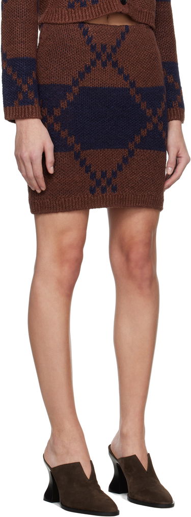 Sukňa JW Anderson JW Anderson Fairisle Knit Miniskirt Hnedá | KW1412-YN0439, 1
