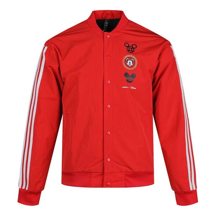 Bomber bunda adidas Originals Disney Crossover Print Casual Jacket Červená | GE7768