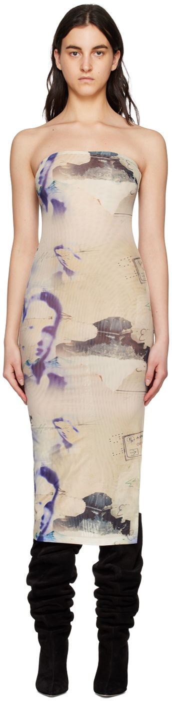 Šaty Miaou Miaou Lila Print Midi Dress Béžová | 5025PM2COR, 0