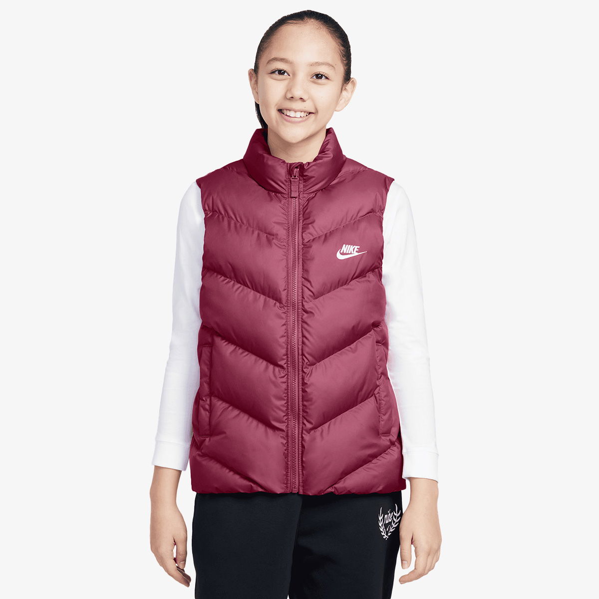 Vesta Nike Kids' Puffer Vest Vínová | HJ2537-634, 0