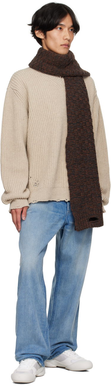 Šál Maison Margiela MM6 Maison Margiela Brown Distressed Scarf Hnedá | SH2TE0005 M13174, 4